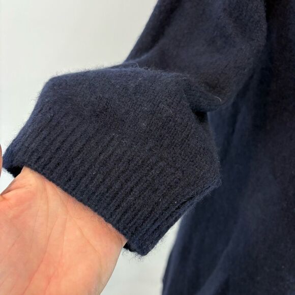 Theory Knit Navy Blue Cashmere Silk Mini Dress 3/4 Sleeves length sz M - Picture 3 of 11